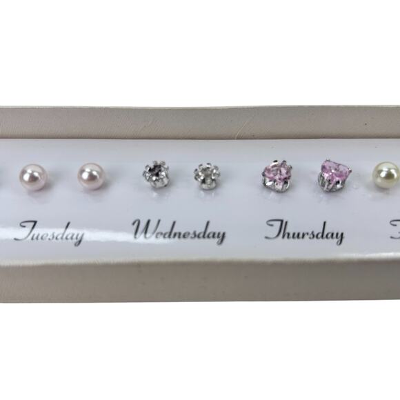 Days of the Week Stud Earrings Fashion Jewelry Monday thru Friday Colors - Picture 3 of 5